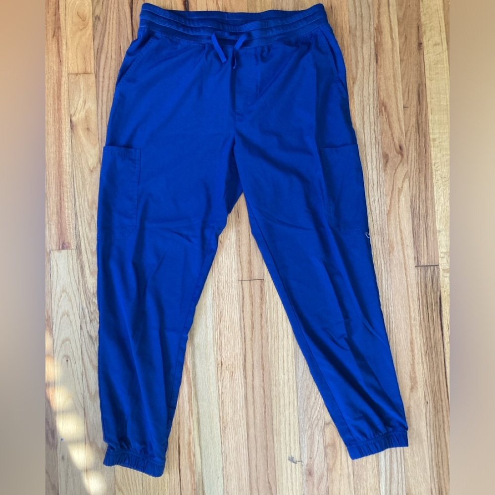 White Cross Fit Navy Large Medical Scrub Joggers